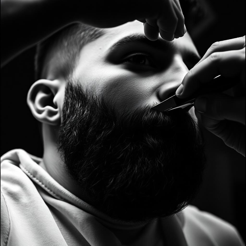 Beard trim with razor