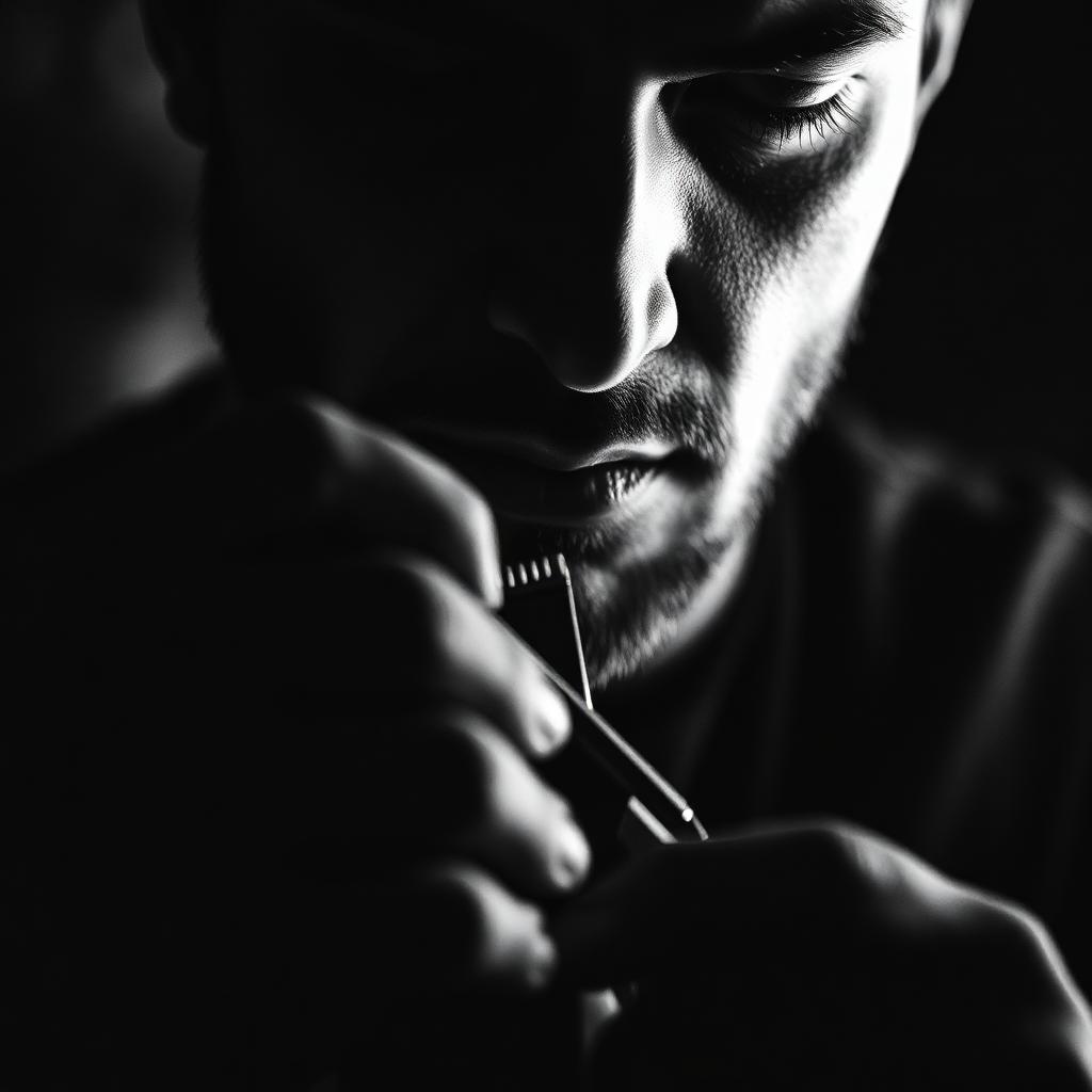 Barber holding clippers